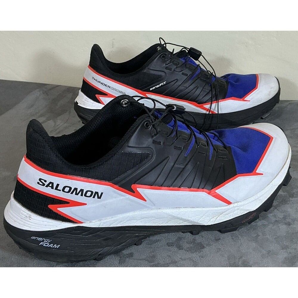 Salomon Thundercross Trail Running Shoes 472961  Blue Black White Mens Size 11.5